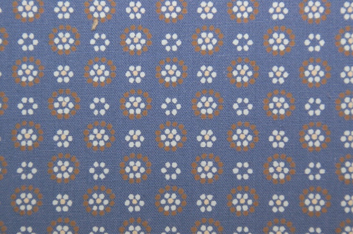 Retro Daisy blue poplin 