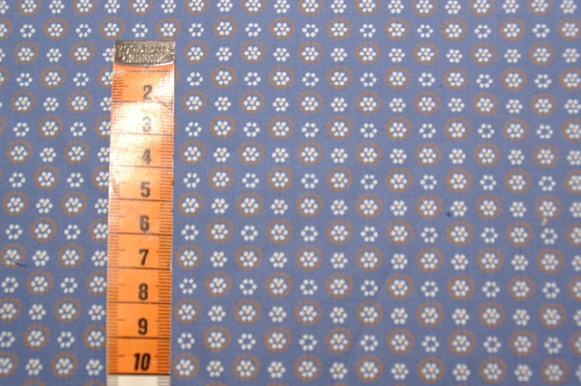 Retro Daisy blue poplin 