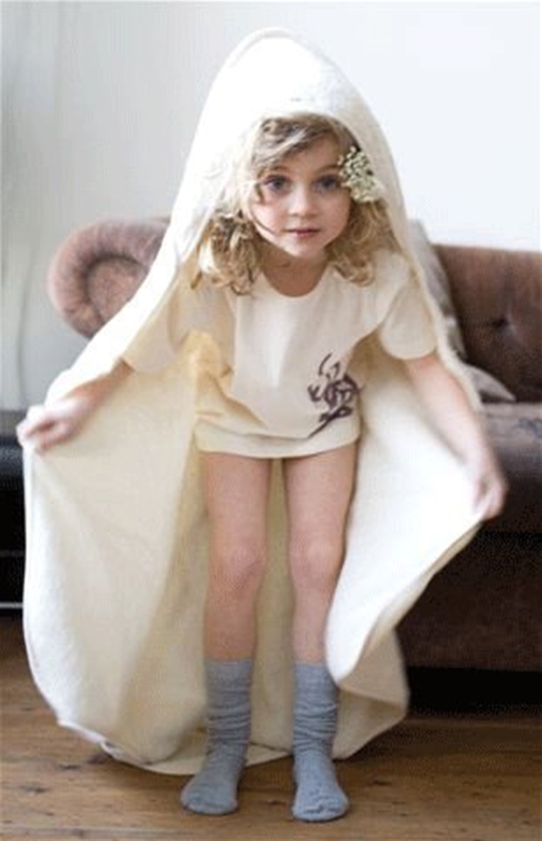 Naturel badcape / babyhanddoek 