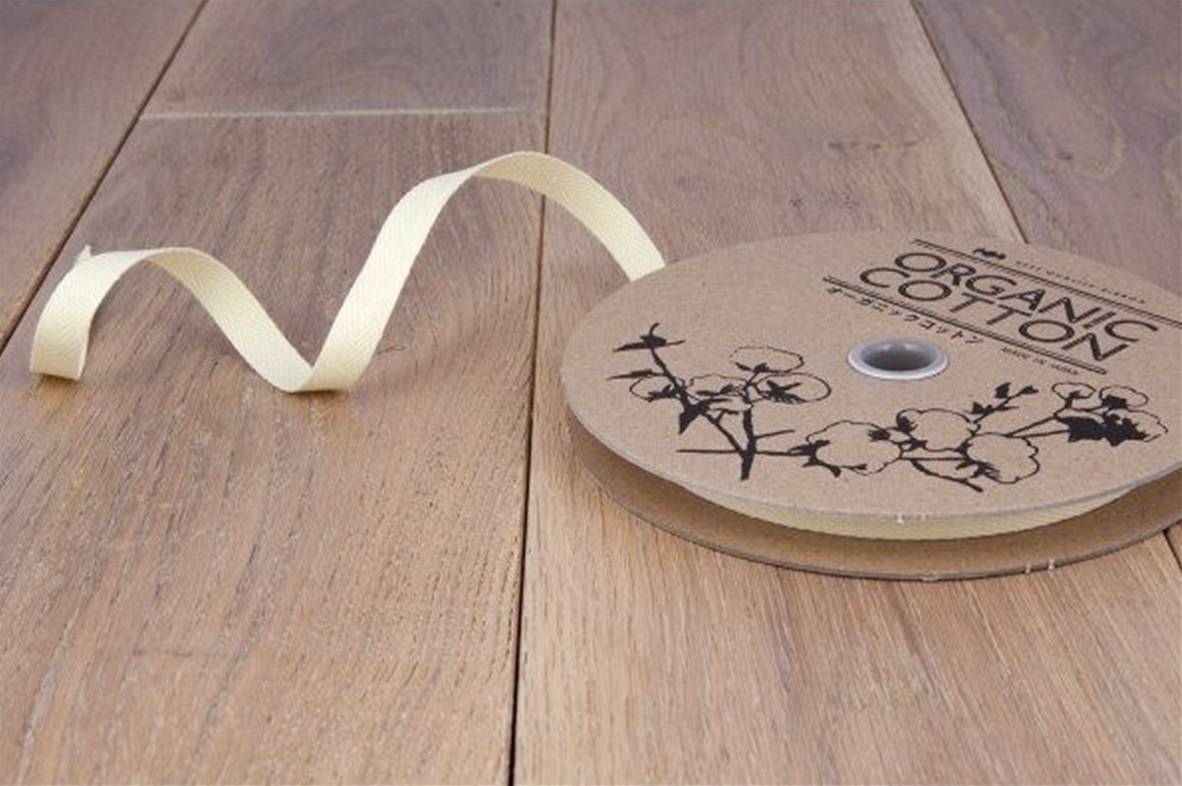 Visgraat lint - keperband 10 mm (201) (SALE) geel/yellow