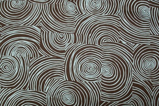 Afbeelding van Let it Grow (Brown-Aqua) twill (breedte 228 cm) (SALE)