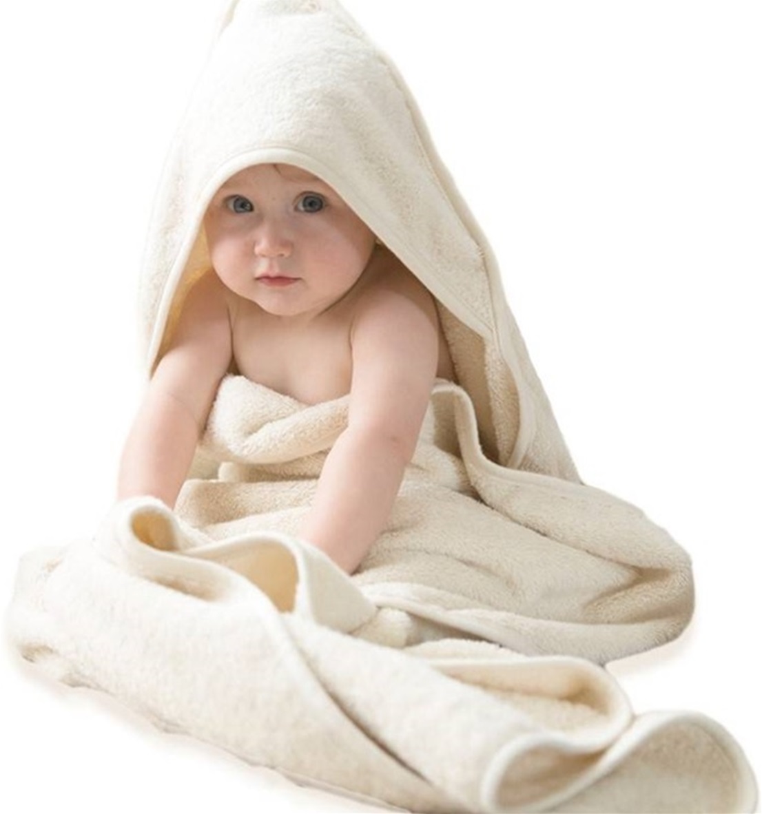 Naturel badcape / babyhanddoek 