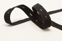 Black Buttonhole Elastic Ribbon 18 mm (SALE)