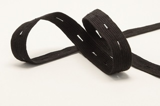 Picture of Black Buttonhole Elastic Ribbon 18 mm (SALE)