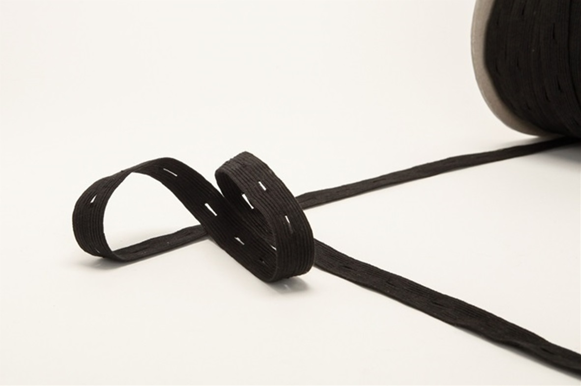 Zwart Knoopsgaten Elastiek 18 mm  