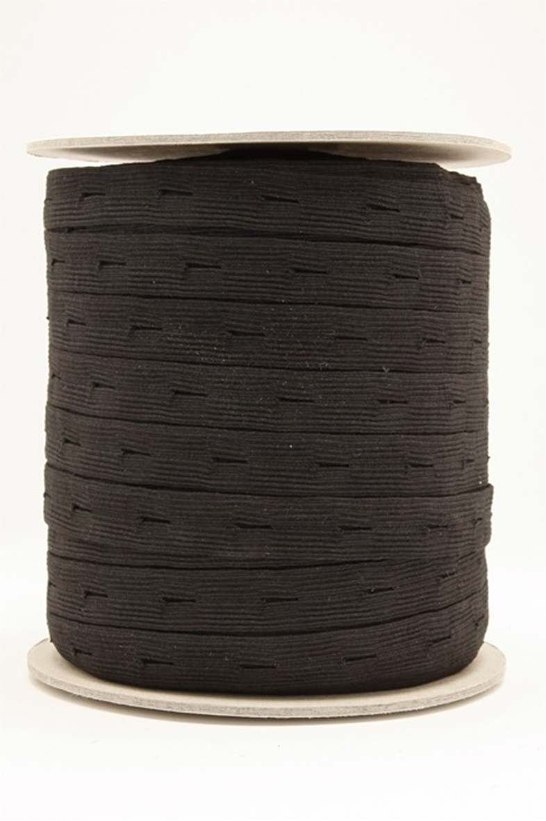 Zwart Knoopsgaten Elastiek 18 mm  