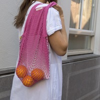 Fuchsia granny bag/string bag-2