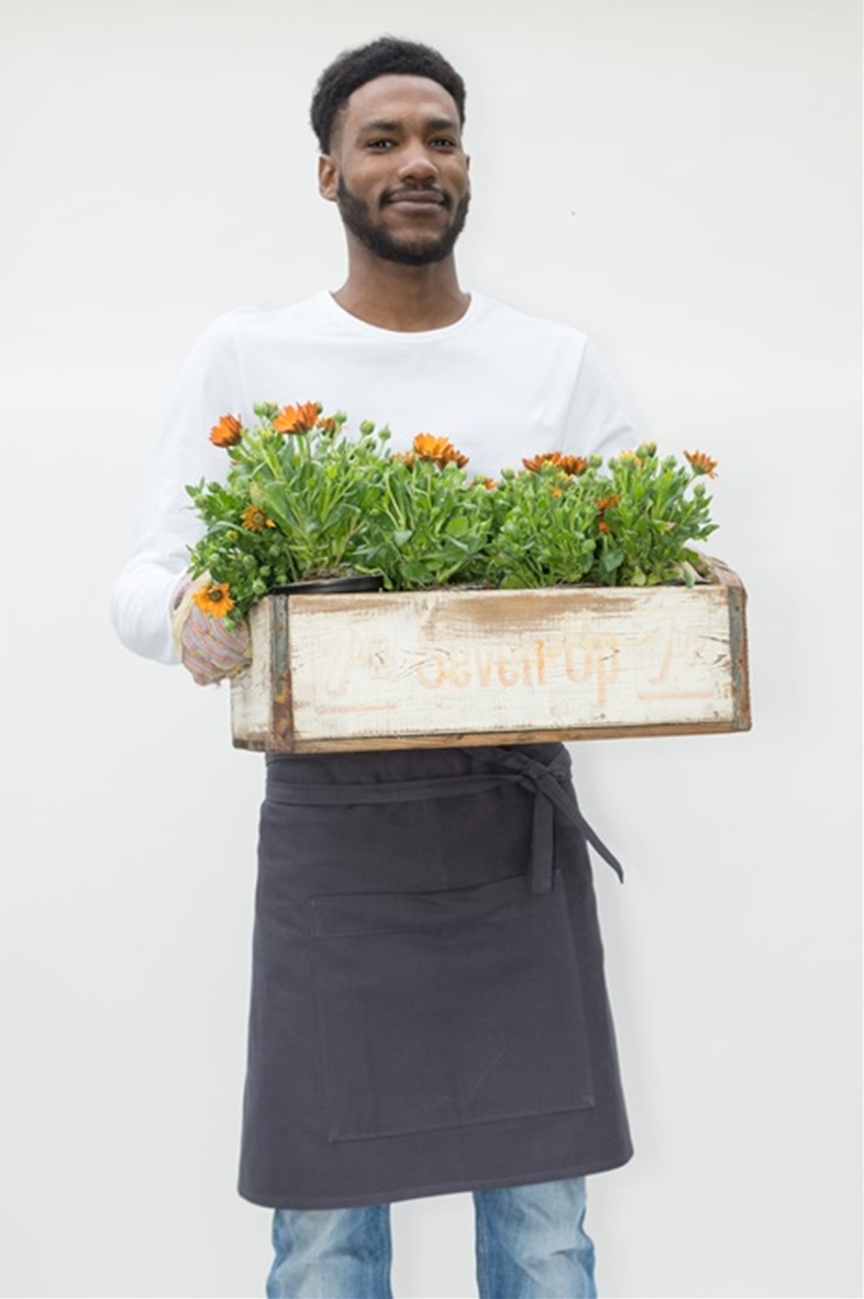 Short apron - anthracite canvas (SALE) 