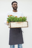 Short apron - anthracite canvas (SALE)-2