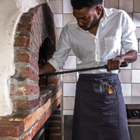 Long apron - anthracite canvas (SALE)-2