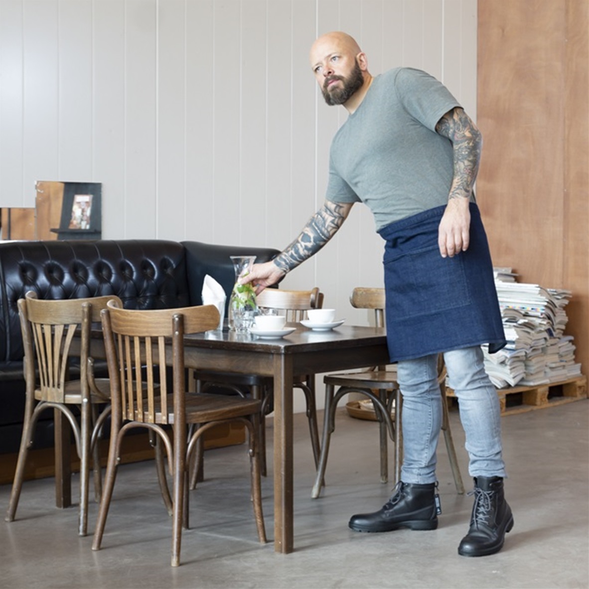 Short apron - heavy denim 