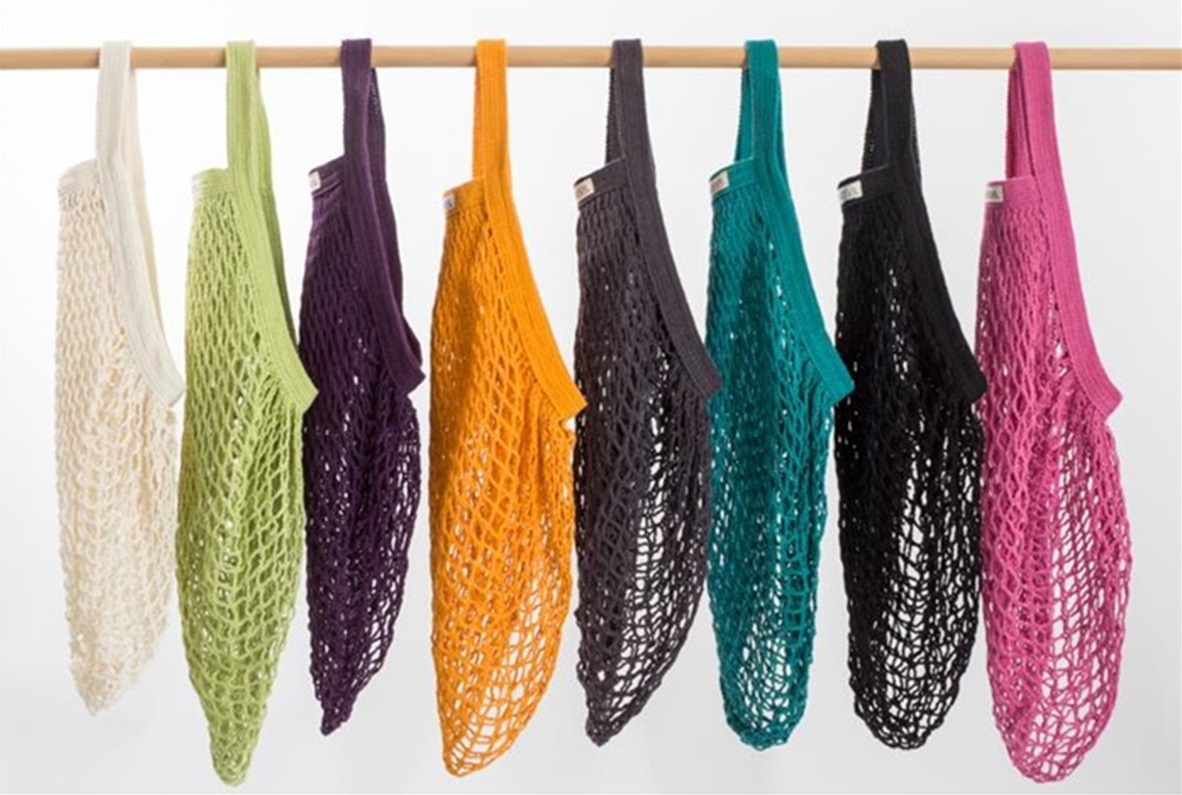 Plum granny bag/string bag 