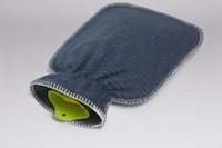 Hot water bottle cover blue flannel
