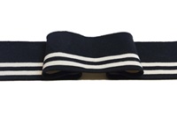 Black-Ecru stripe cuff 1x1 (with elastane) 