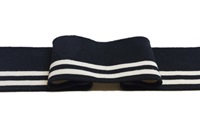 Black-Ecru stripe cuff 1x1 (with elastane)