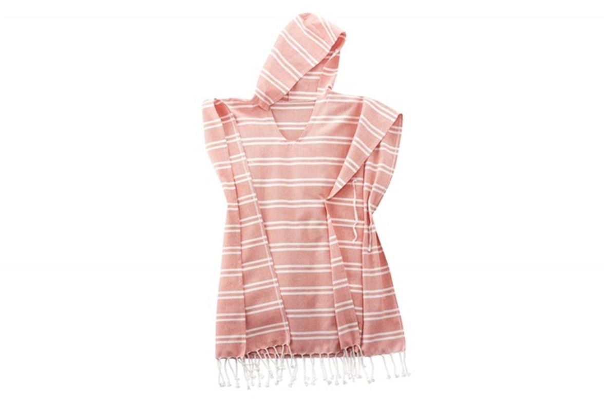 Blush Pink gestreepte poncho 