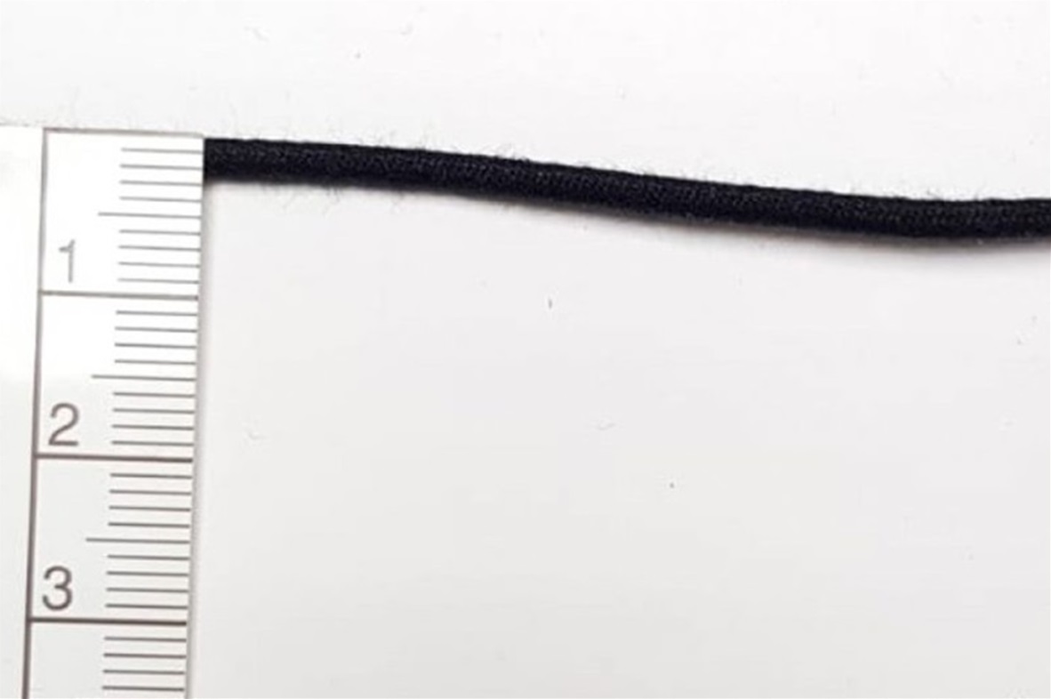 Zwart Koord Elastiek 2,2 mm 