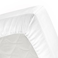 White topper hoeslaken (dun matras) satijn 