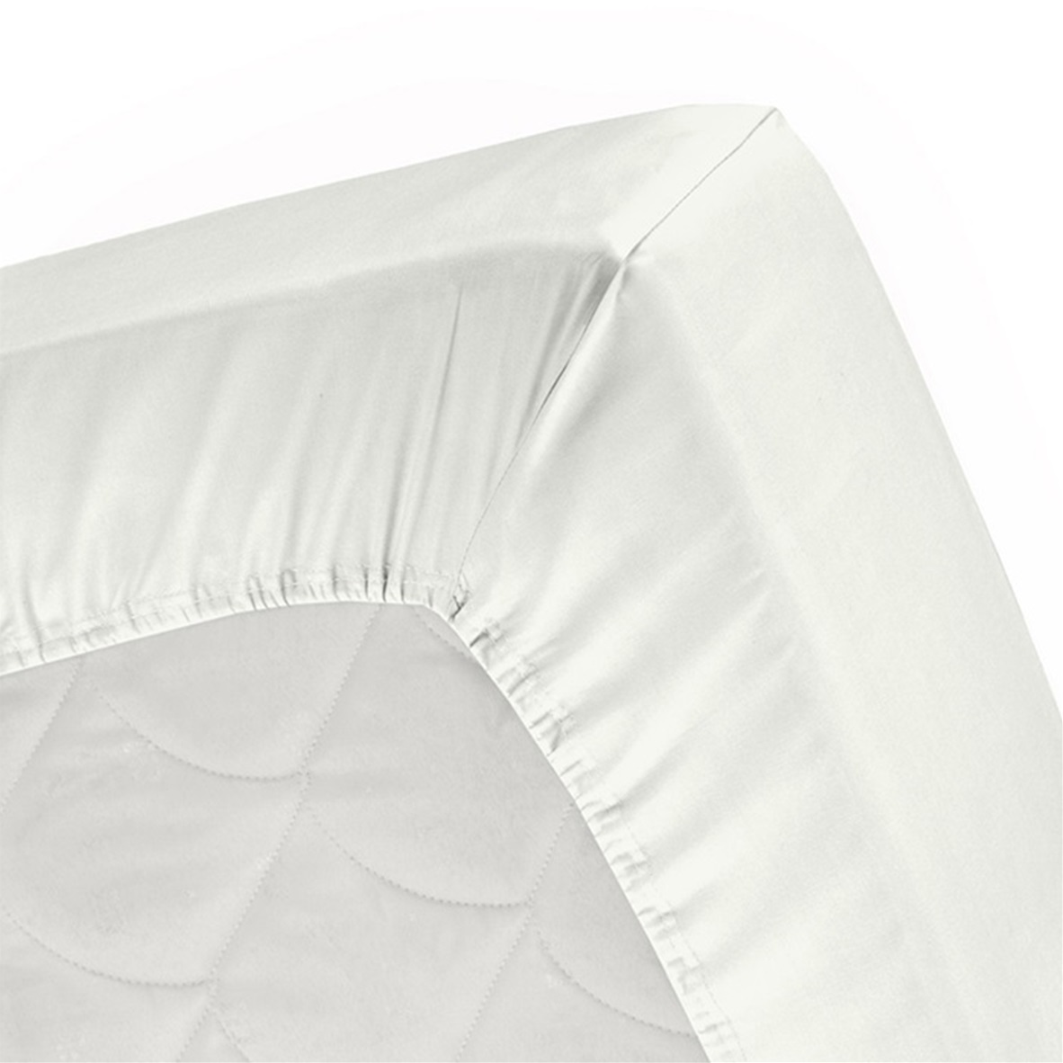 Ivory topper hoeslaken (dun matras) satijn 