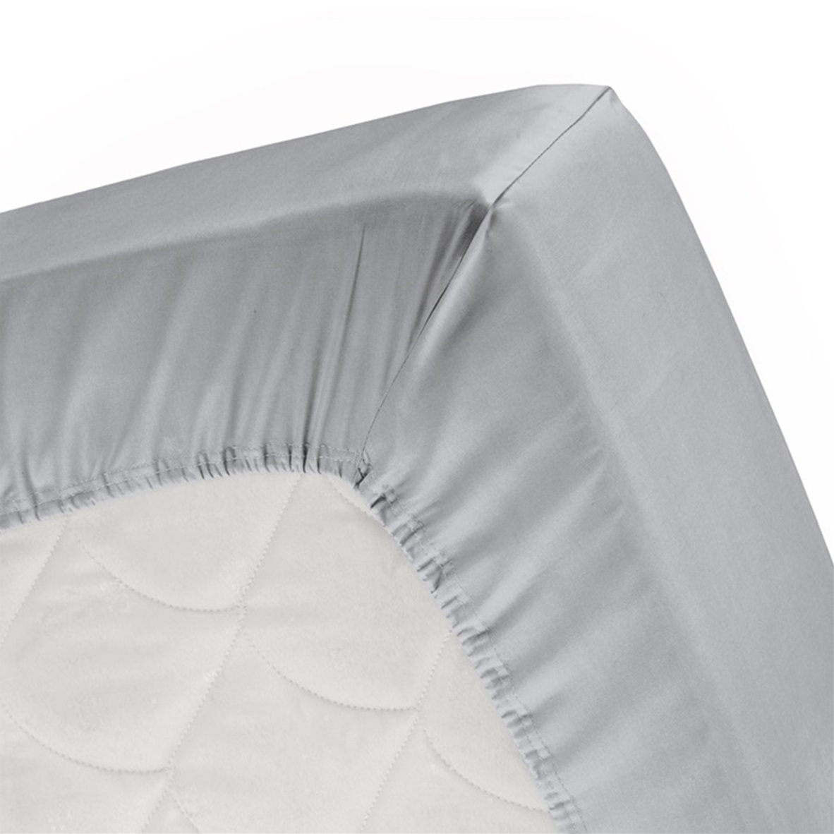 Light Grey split topper hoeslaken satijn 