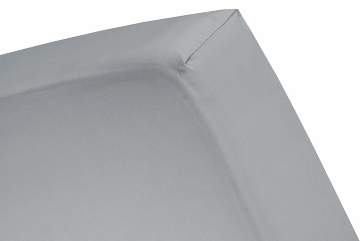 Grey topper hoeslaken (dun matras) satijn 