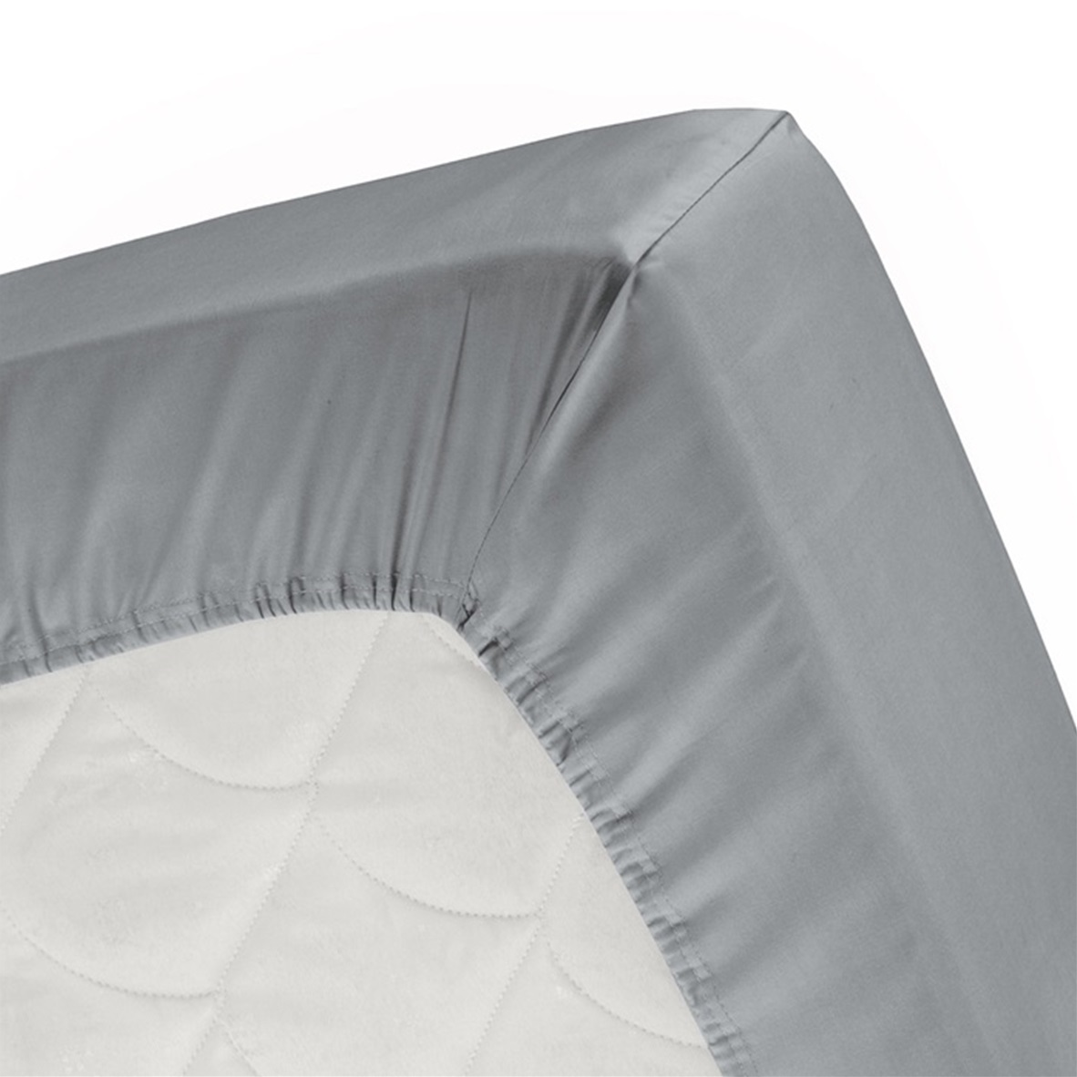 Grey topper hoeslaken (dun matras) satijn 