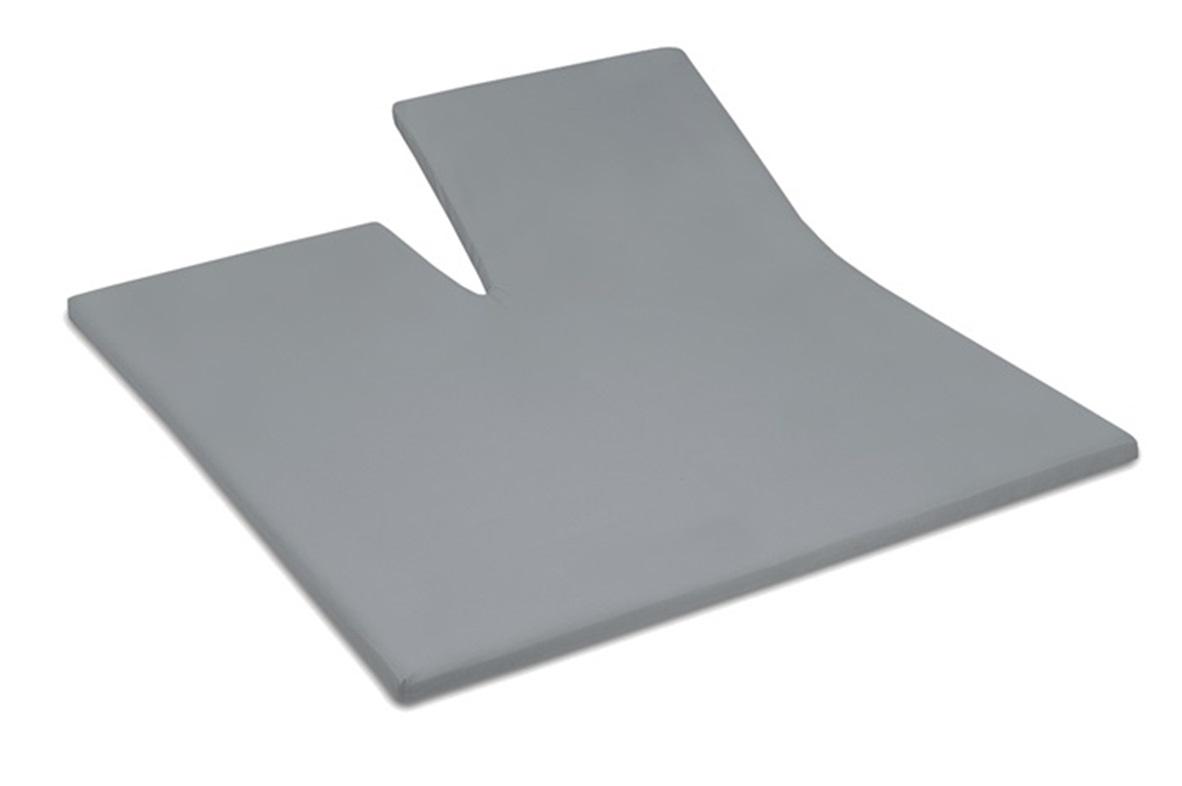 Grey split topper fitted sheet sateen 