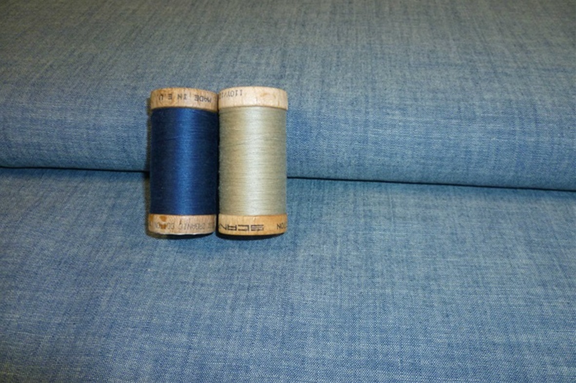 Aquamarine Chambray poplin 