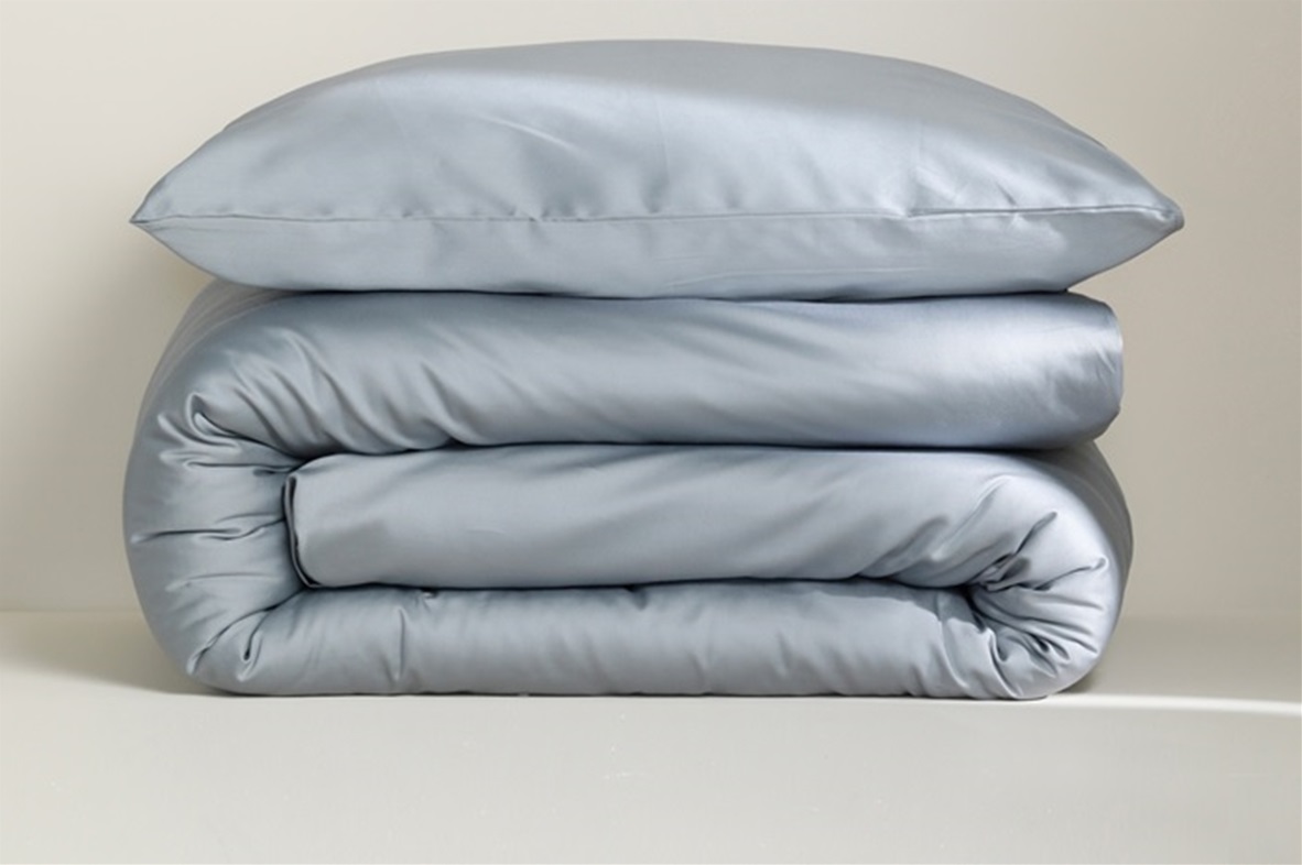 Grey dekbedovertrek satijn 