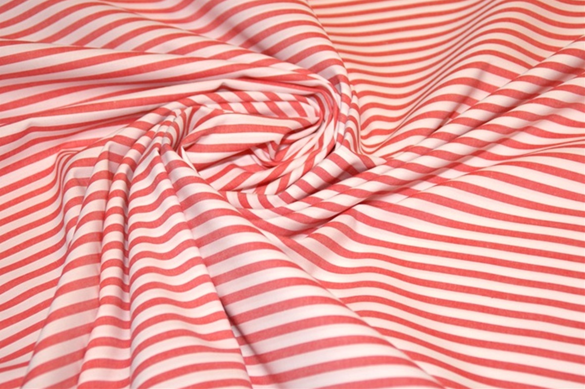 Bittersweet Red Stripe poplin 