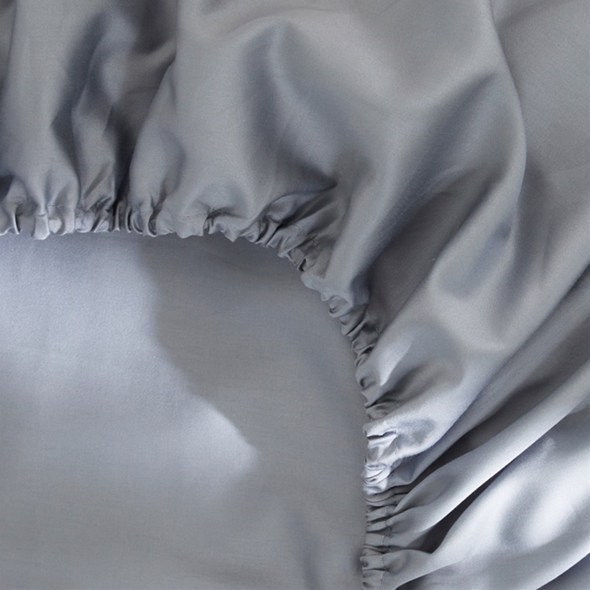Grey fitted sheet sateen 