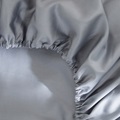 Grey split topper fitted sheet sateen 