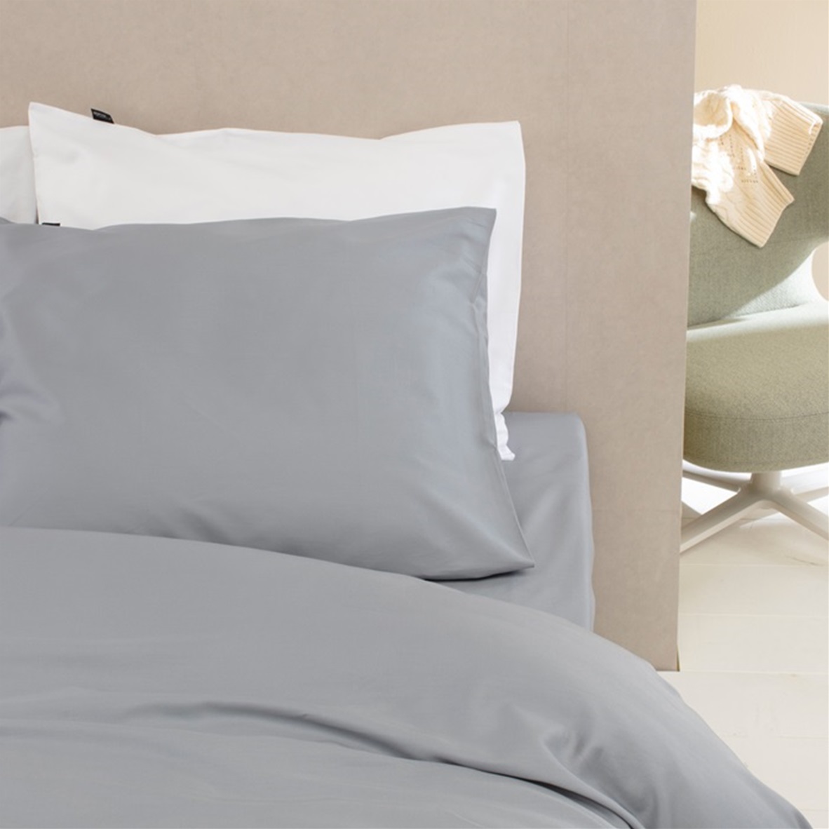 Grey dekbedovertrek satijn 