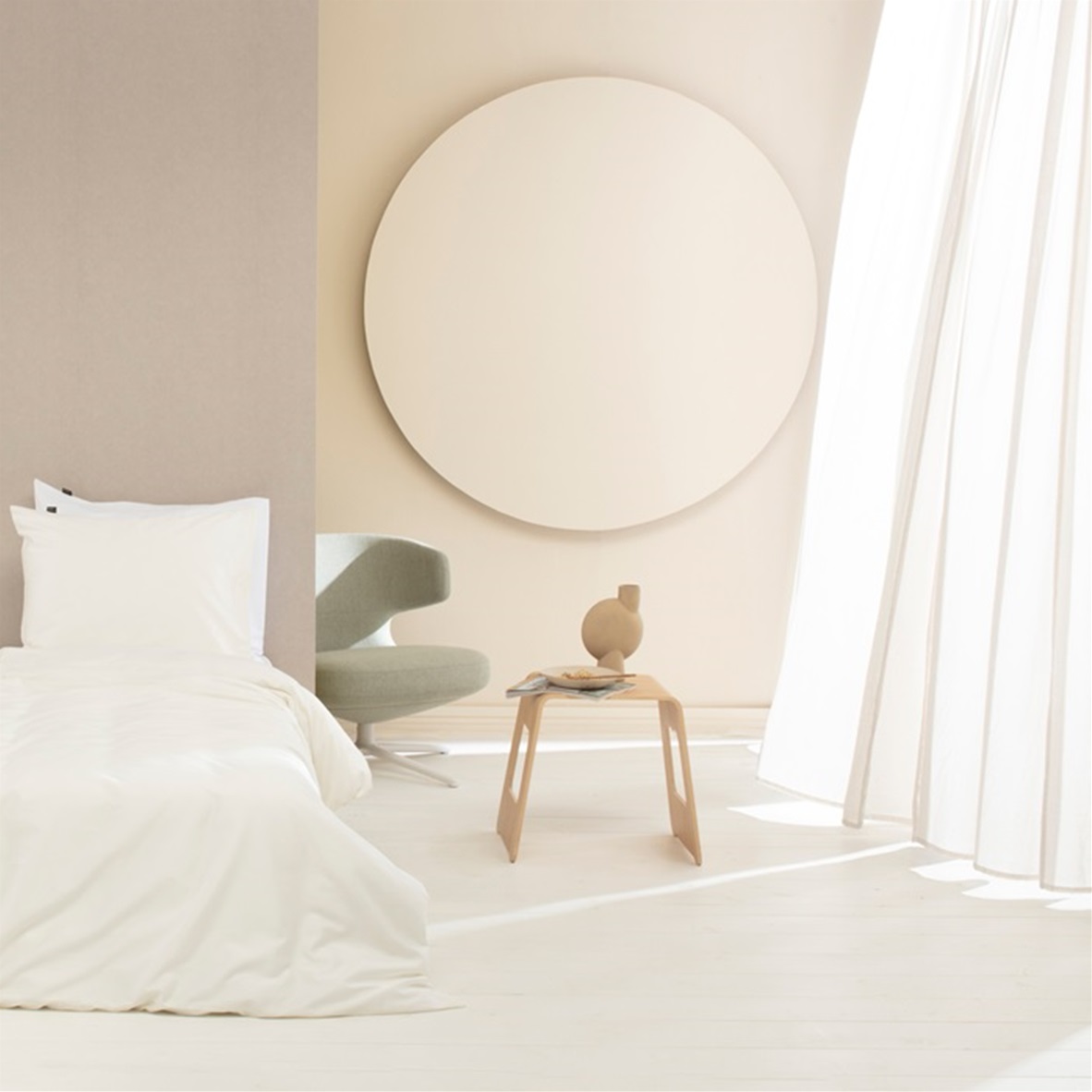 Ivory topper hoeslaken (dun matras) satijn 