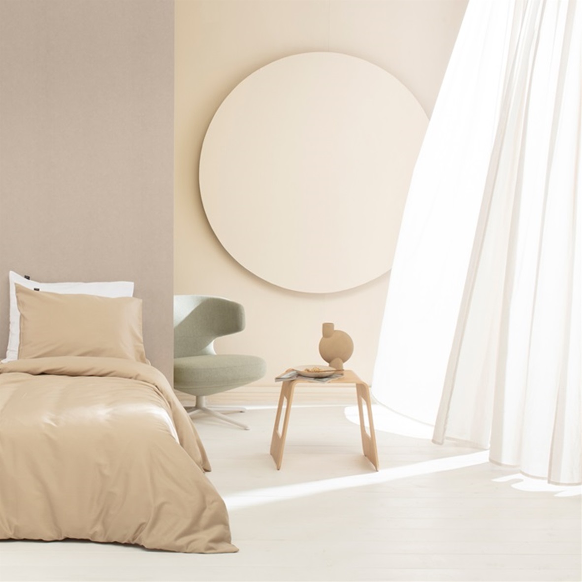 Taupe duvet cover sateen 