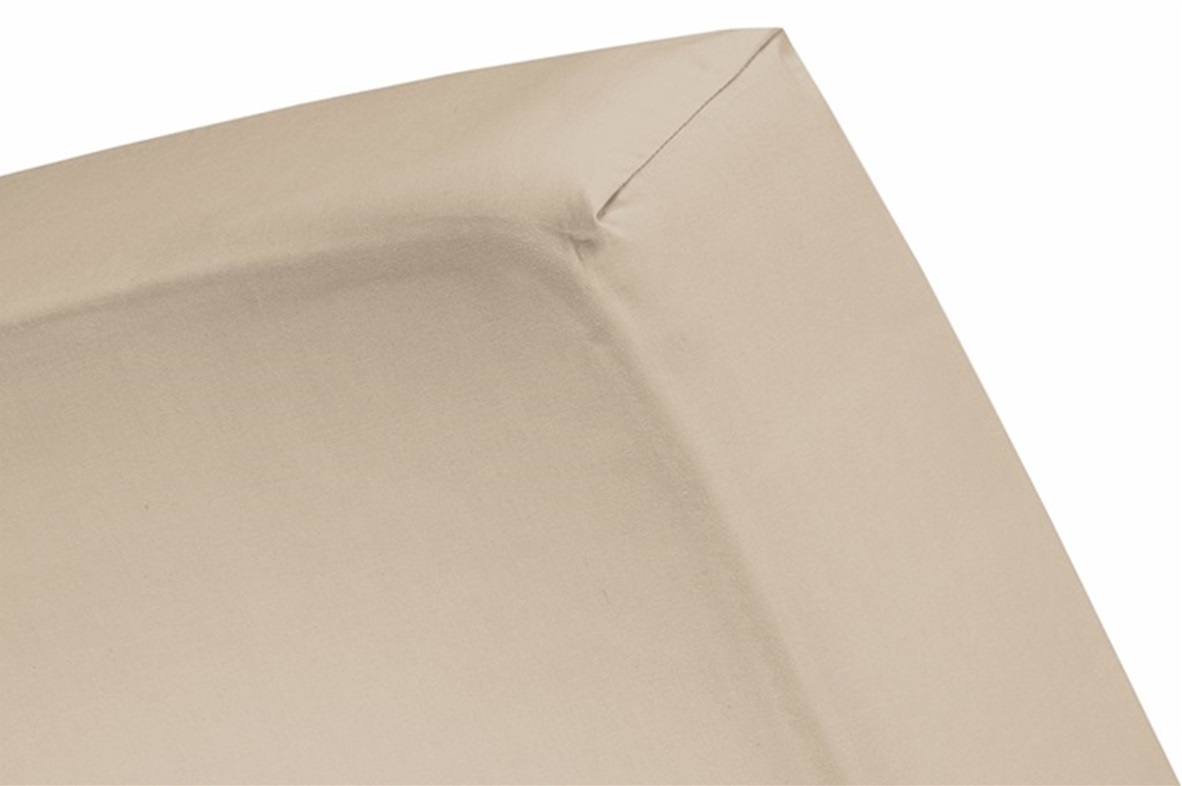 Taupe topper hoeslaken (dun matras) satijn 