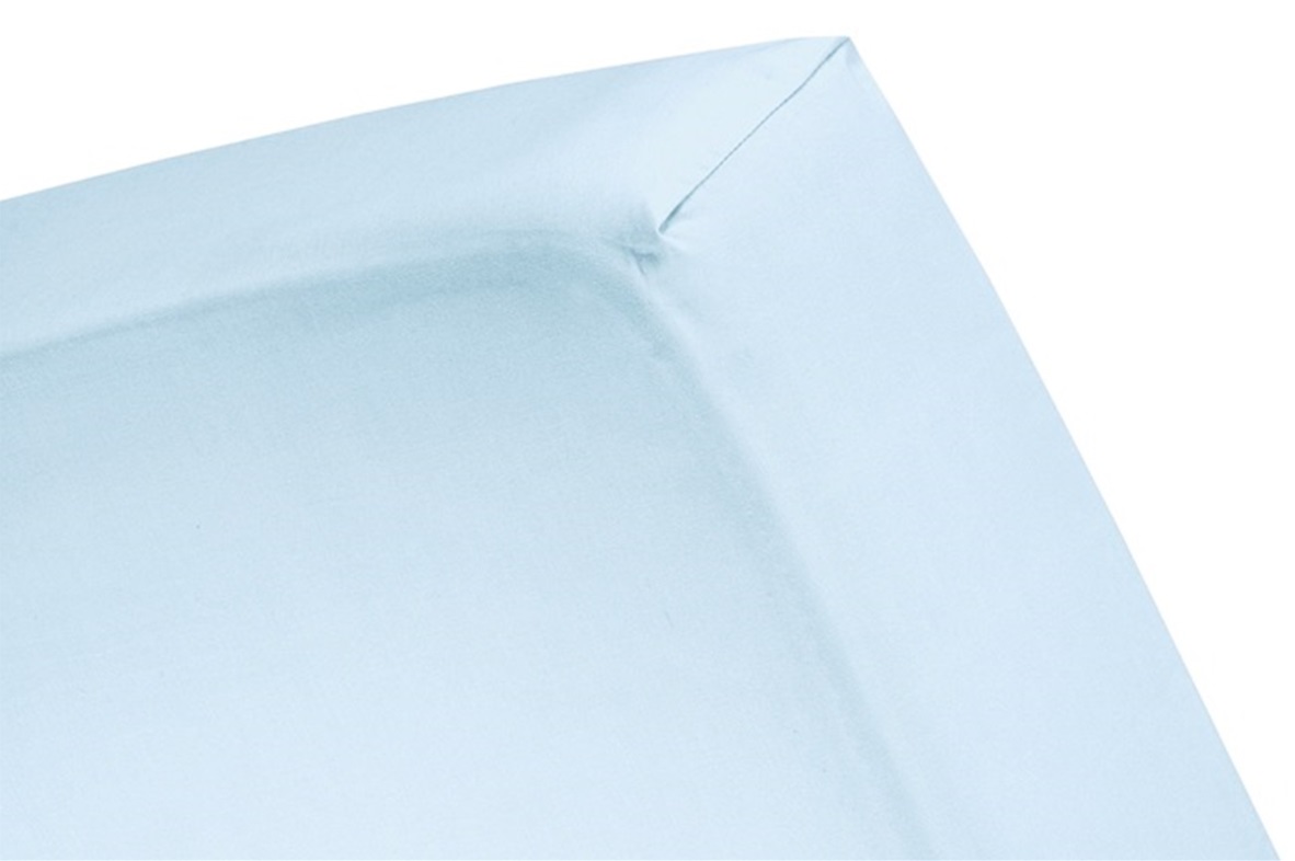 Sky Blue topper hoeslaken (dun matras) satijn 