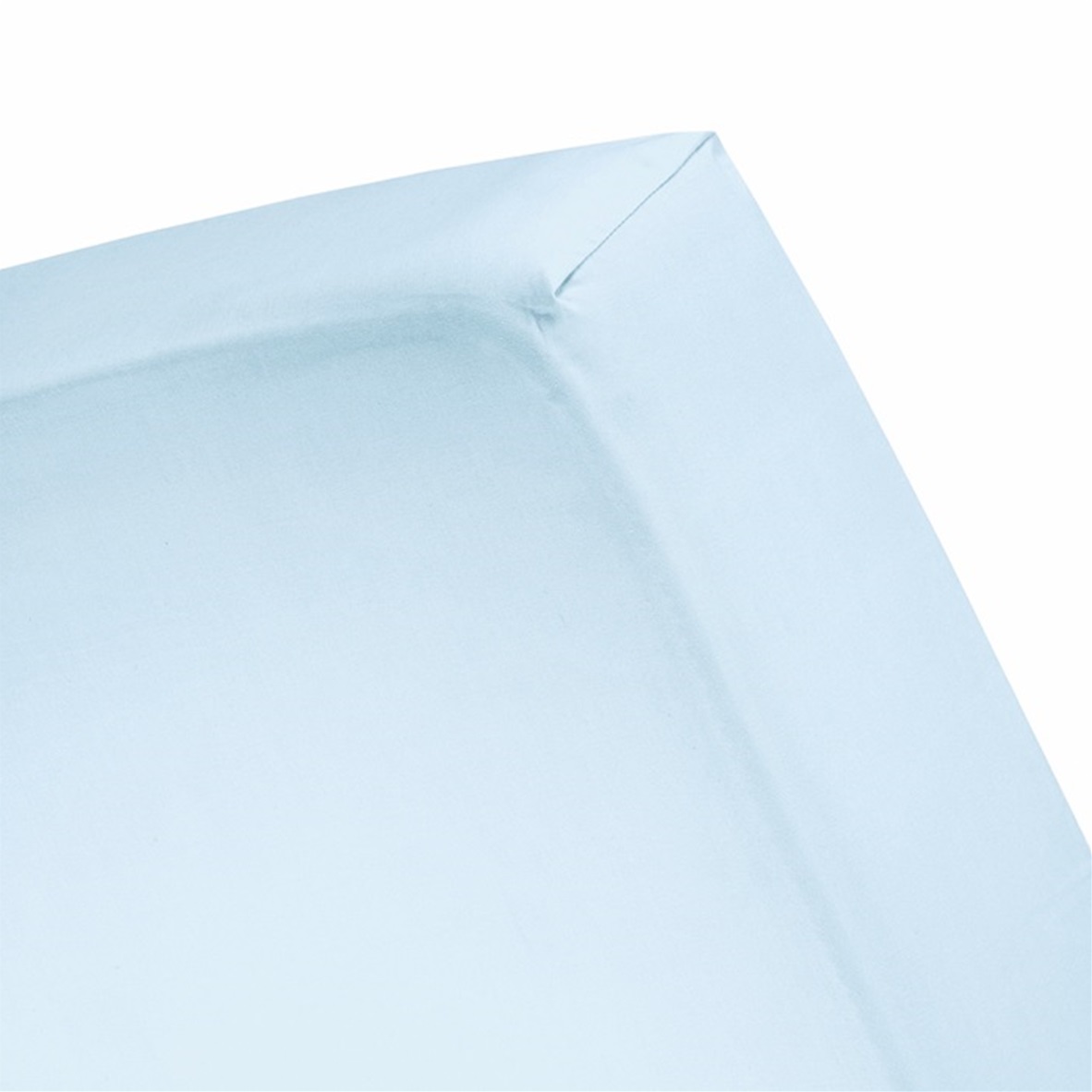 Sky Blue split topper fitted sheet sateen 