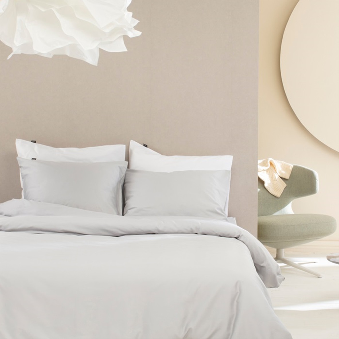 Light Grey dekbedovertrek satijn 