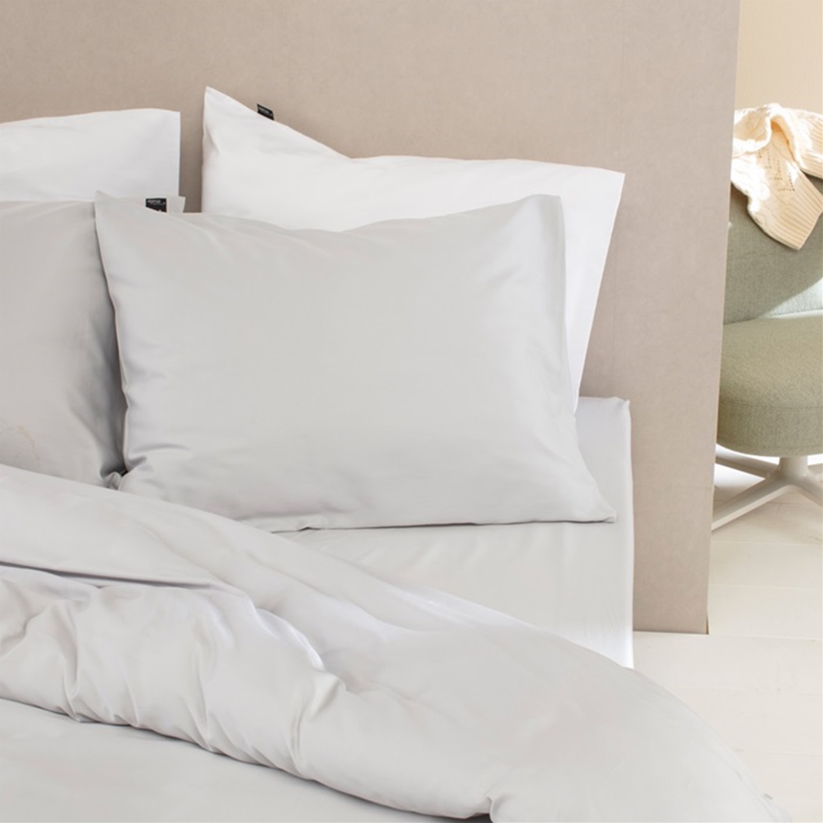 Light Grey dekbedovertrek satijn 