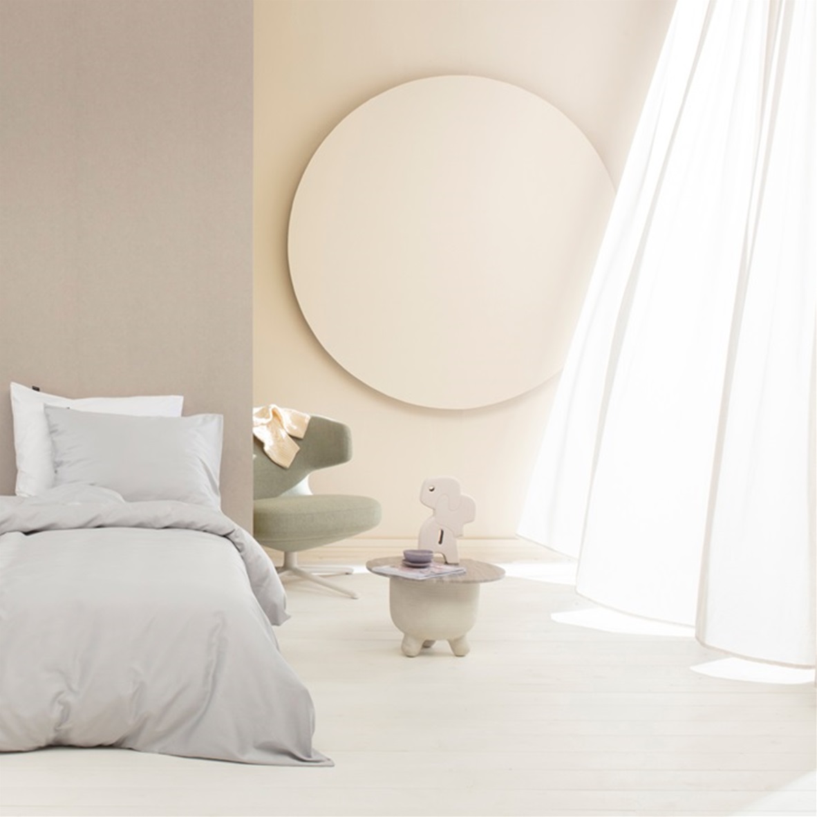 Light Grey split topper hoeslaken satijn 