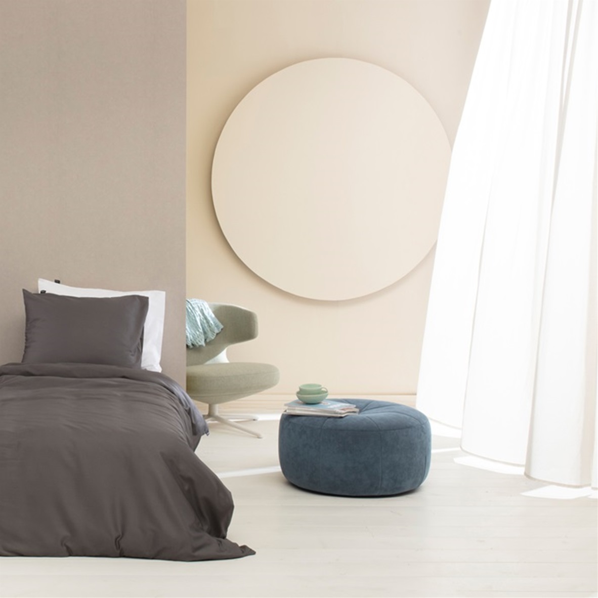 Anthracite fitted sheet sateen 