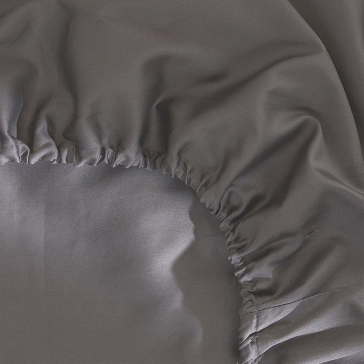 Anthracite topper fitted sheet (thin mattress) sateen 