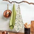 Wildflowers Red-Green tea towel set 