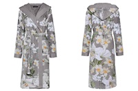 Perri Rosalee Grey velours bathrobe