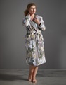 Perri Rosalee Grey velours bathrobe 