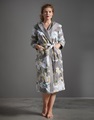 Perri Rosalee Grey velours bathrobe 