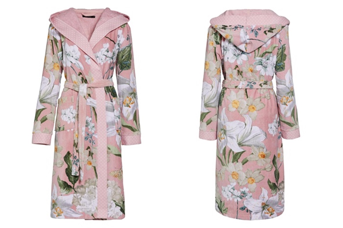 Perri Rosalee Rose velours bathrobe 