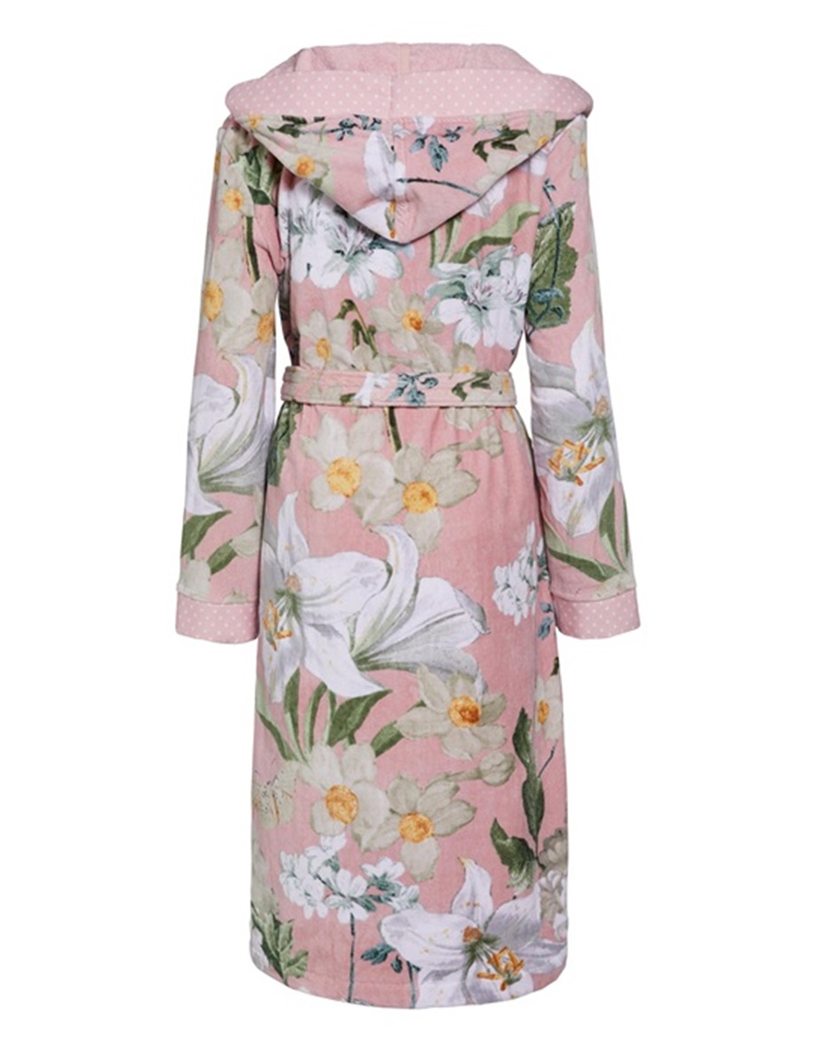 Perri Rosalee Rose velours bathrobe 