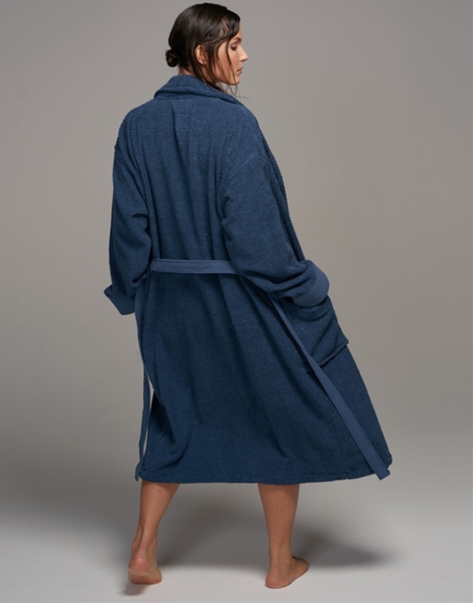 Connect Organic Uni Blue bathrobe 